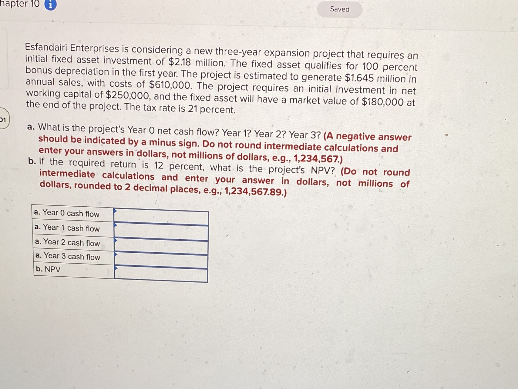 need correct answer fast no explanation needed napter 10 i Saved Esfandairi