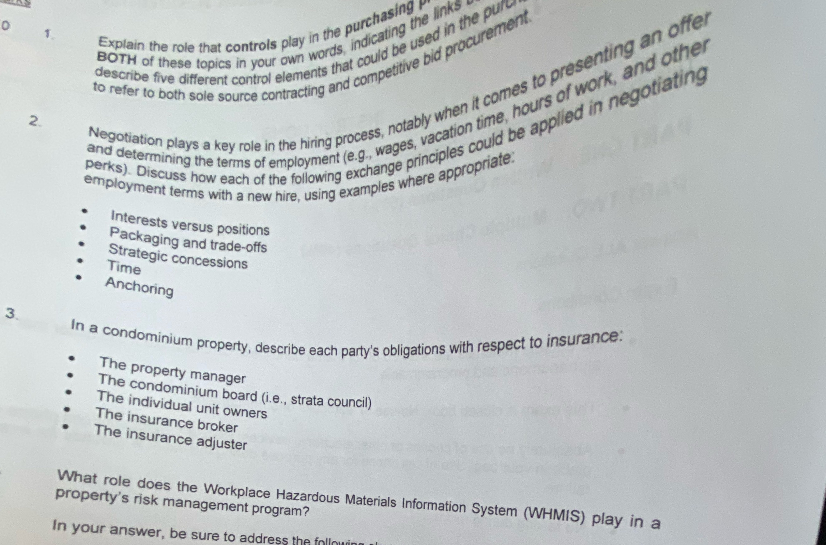 2 &3 Explain the role that controls play in the purchasing BOTH