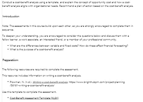 Conduct a cost-benefit analysis using a template, and explain the concept