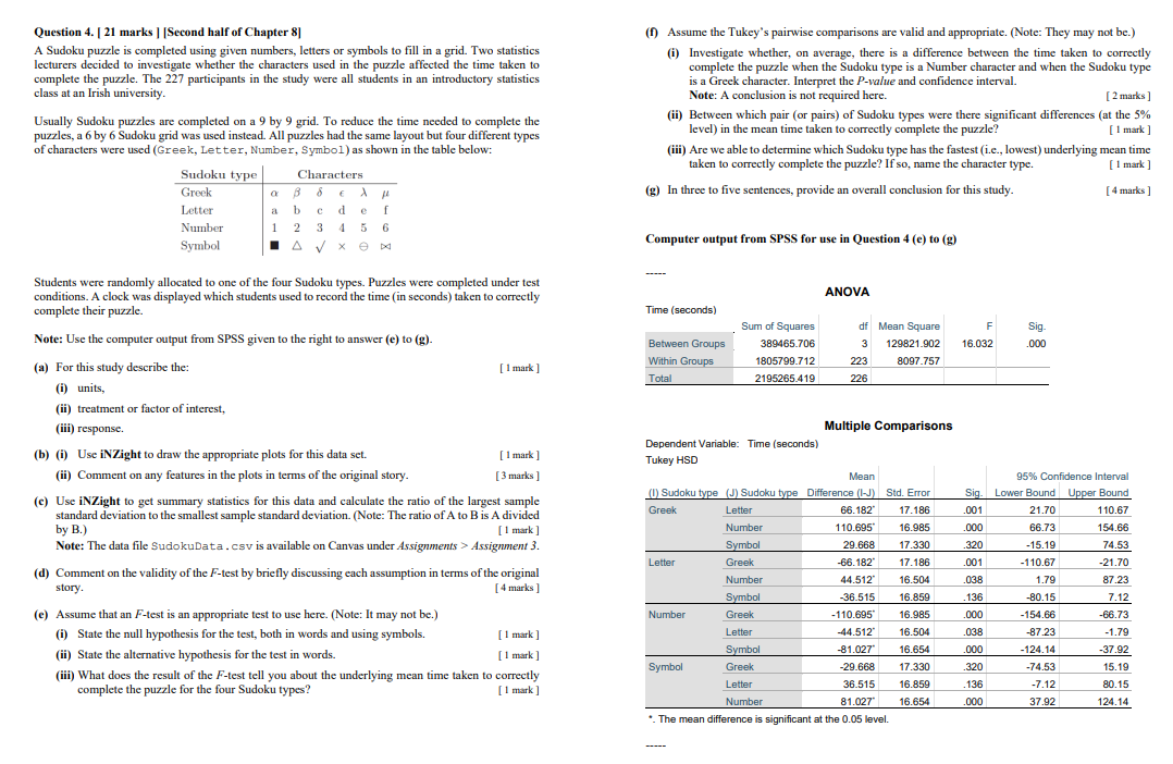  Question 4. [ 21 marks ] [ Second half of Chapter