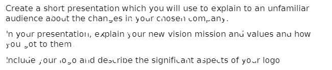  Create a short presentation which you will use to explain to