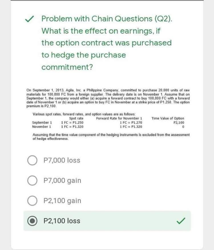  Problem with Chain Questions (Q2). What is the effect on earnings,