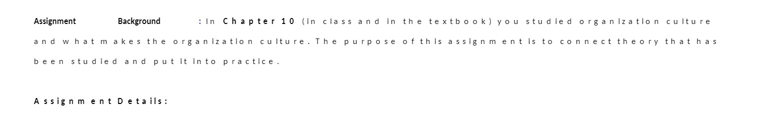  Assignment Background : In Chapter 10 (in class and in the