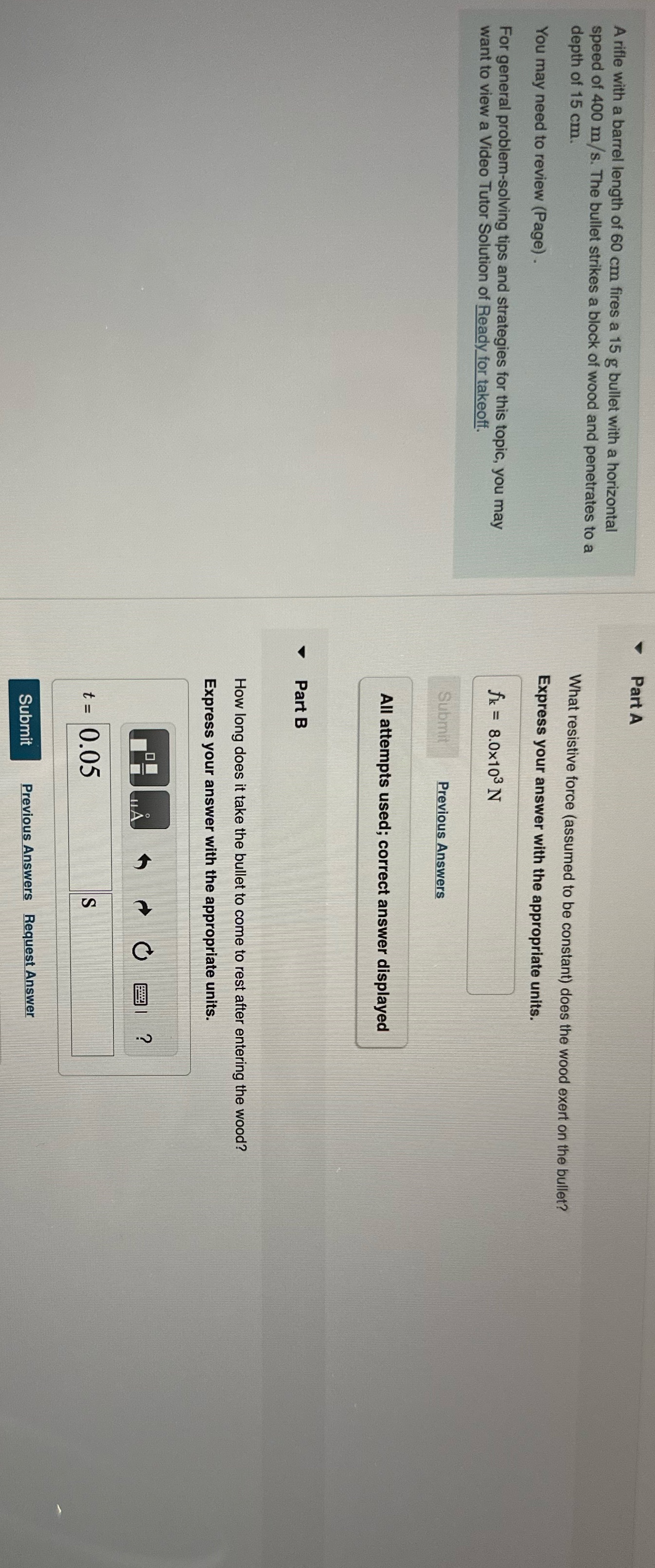 Need answer for part B Part A A rifle with a barrel
