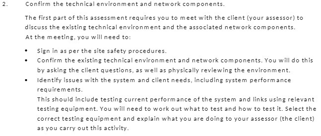  2. Confirm the technical environment and network components. The first part