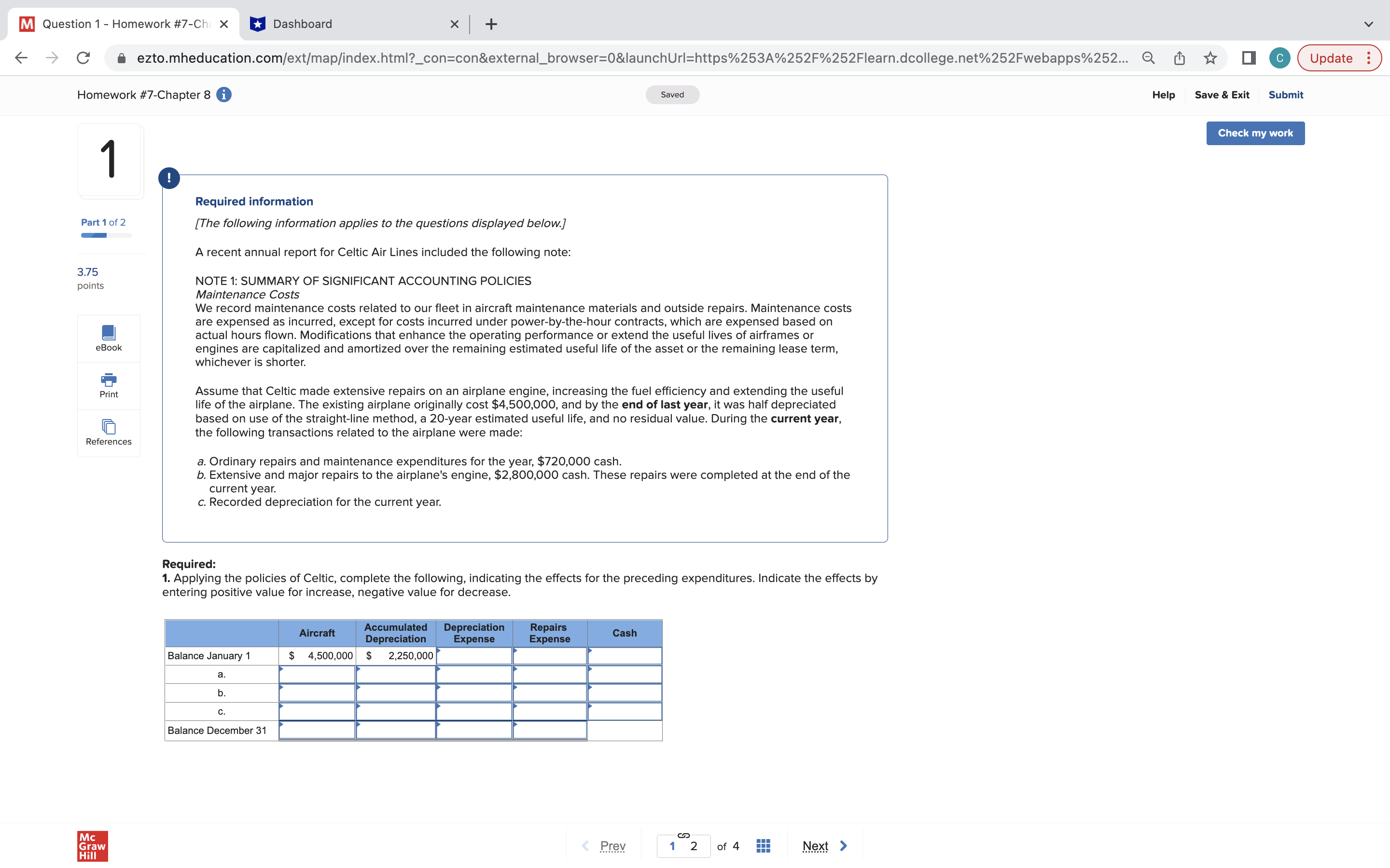 m Question 1 - Homework #7-Cl X n Dashboard X I