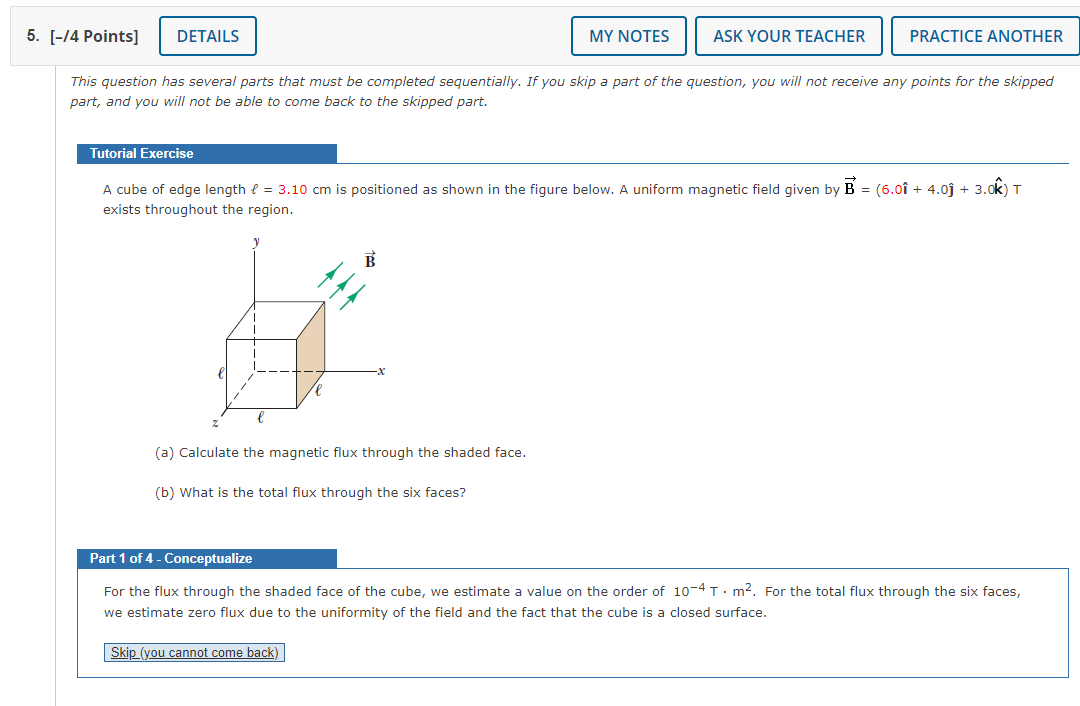 PRACTICE ANOTHER A single-turn square loop of wire, 2.00 cm on each
