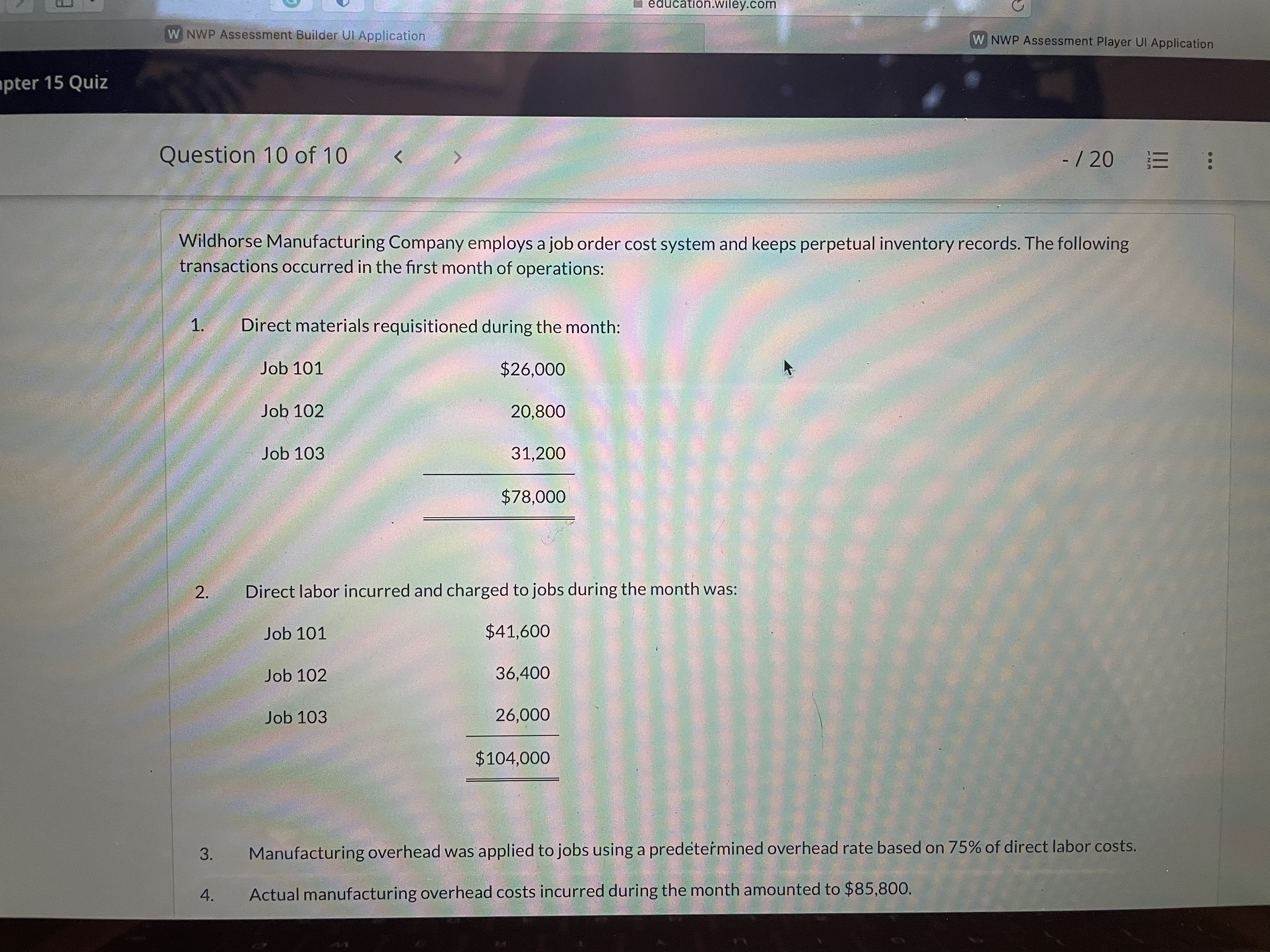 - / 20 is entered. Do not indent manually. List all debit