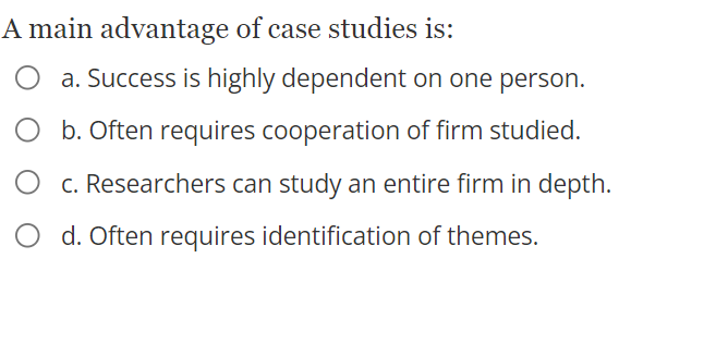 the product innovation. Mia participated in: O a. Quantitative research 0 b.