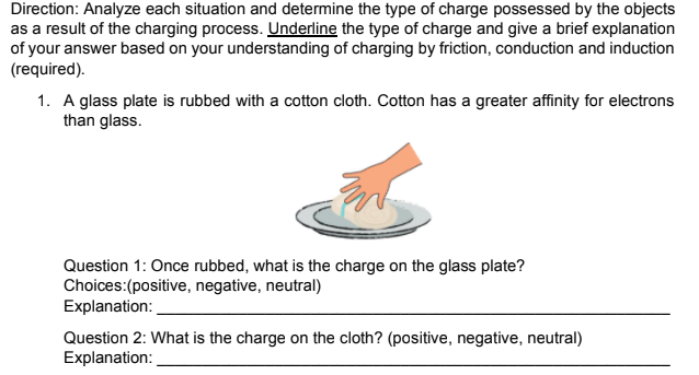 Explain each situations and give a complete and comprehensive explanation on each