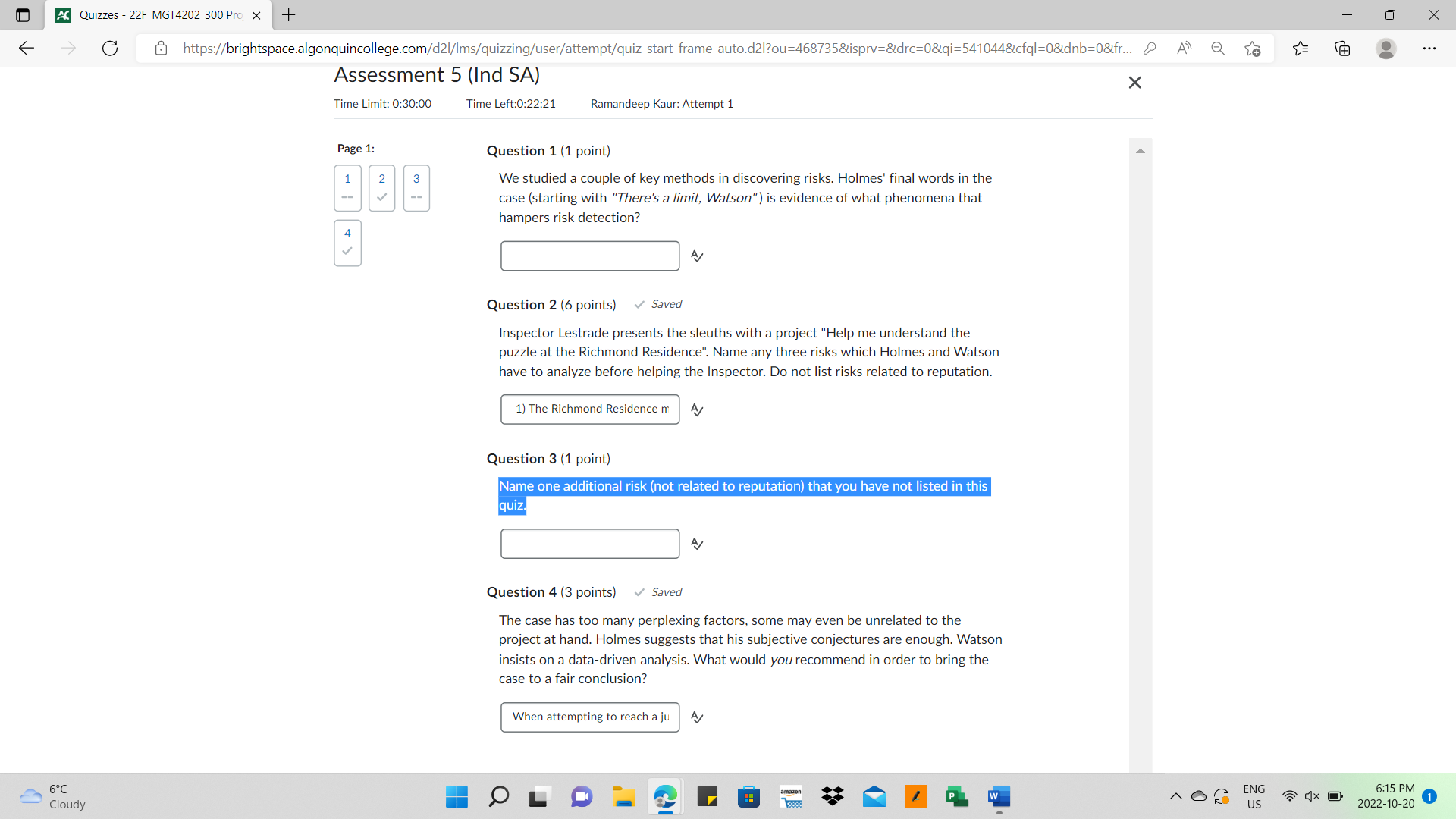 SBM1204 ASt 2.docx : BUSINESS x + X C https://brightspace.algonquincollege.com/d21/le/content/468735/viewContent/7348082/View Q to