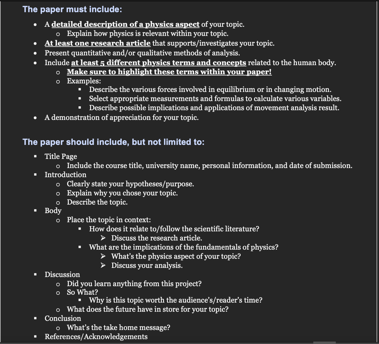 Physics final I need it by 11 pm please The paper must