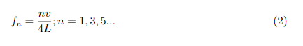 length of an closed ended tube system. Write the general equation for