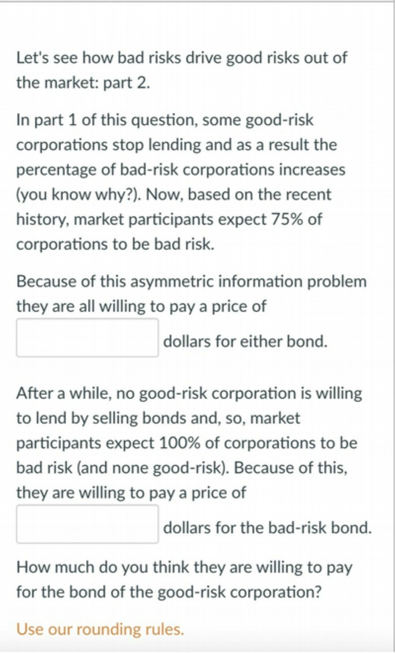  Let's see how bad risks drive good risks out of the