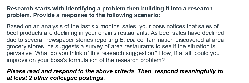 Research starts with identifying a problem then building it into a