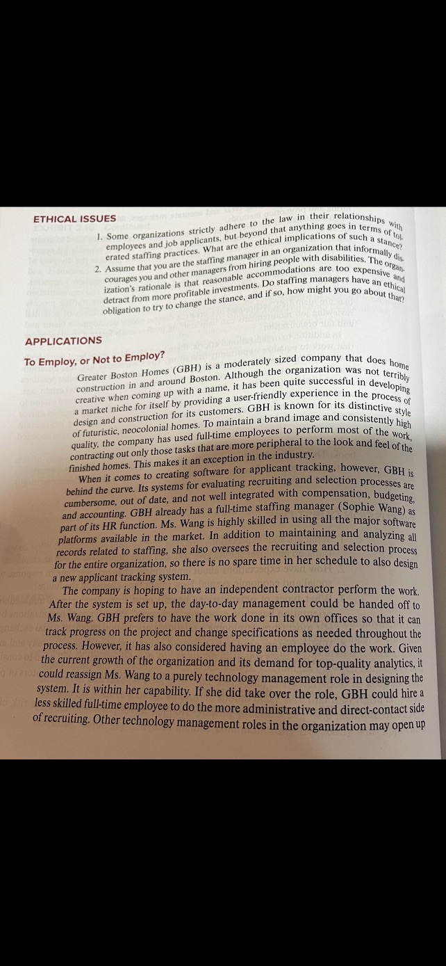 Read the Chapter 2 Application "To Employ, or Not to Employ?" Discuss