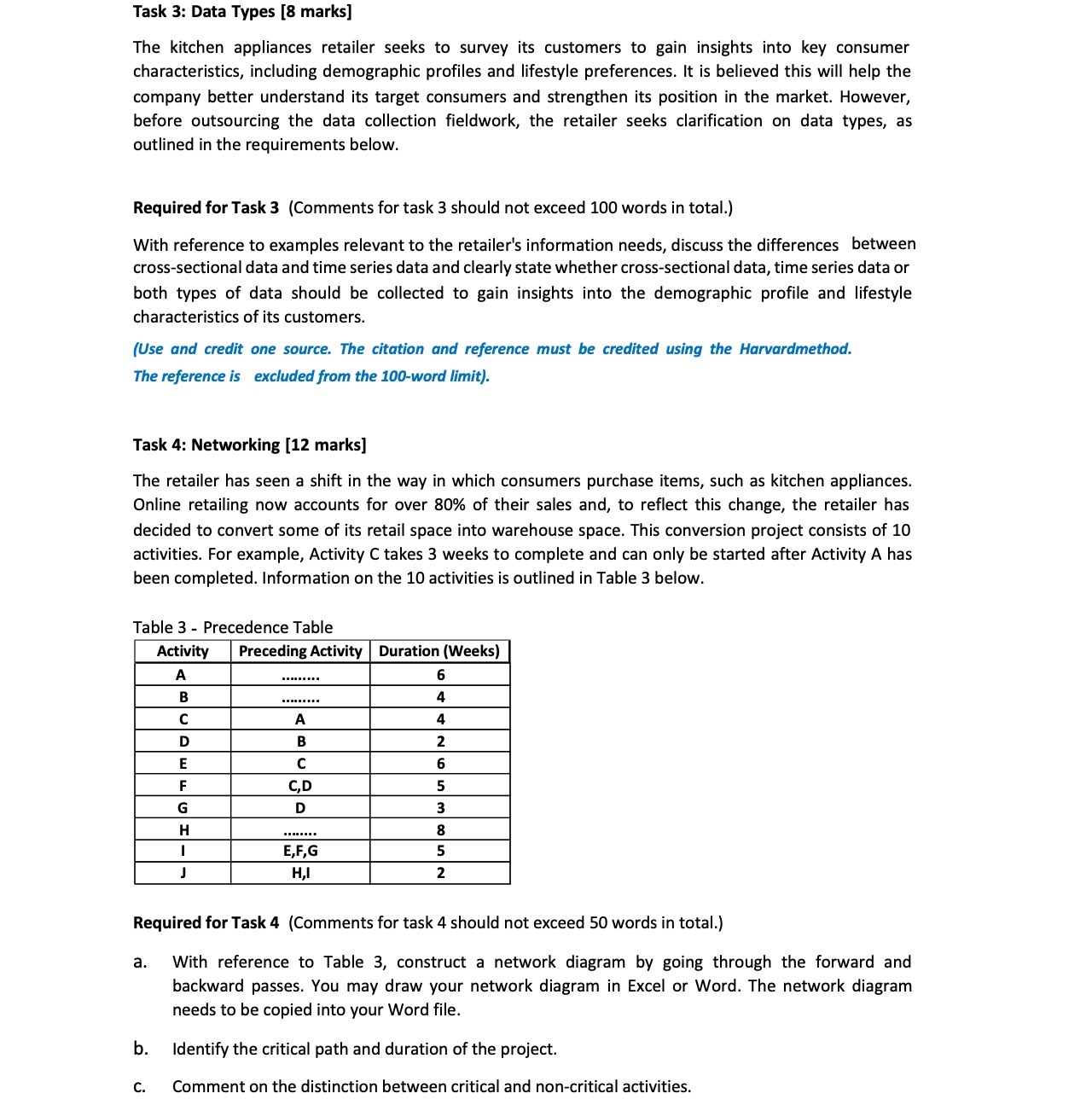  Task 3: Data Types [3 marks] The kitchen appliances retailer seeks