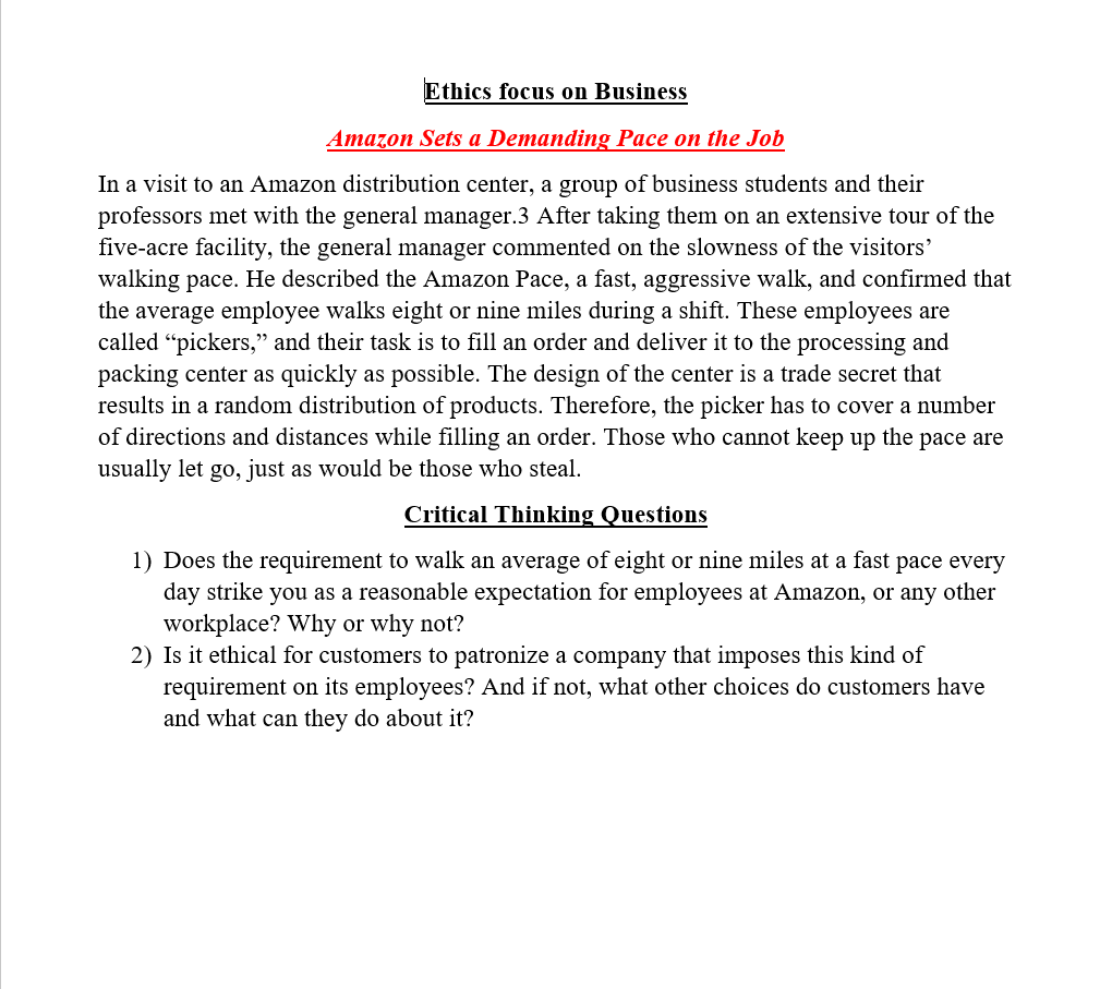 Lecturer Please help me with this assignment please..!:(( Ethics focus on Business