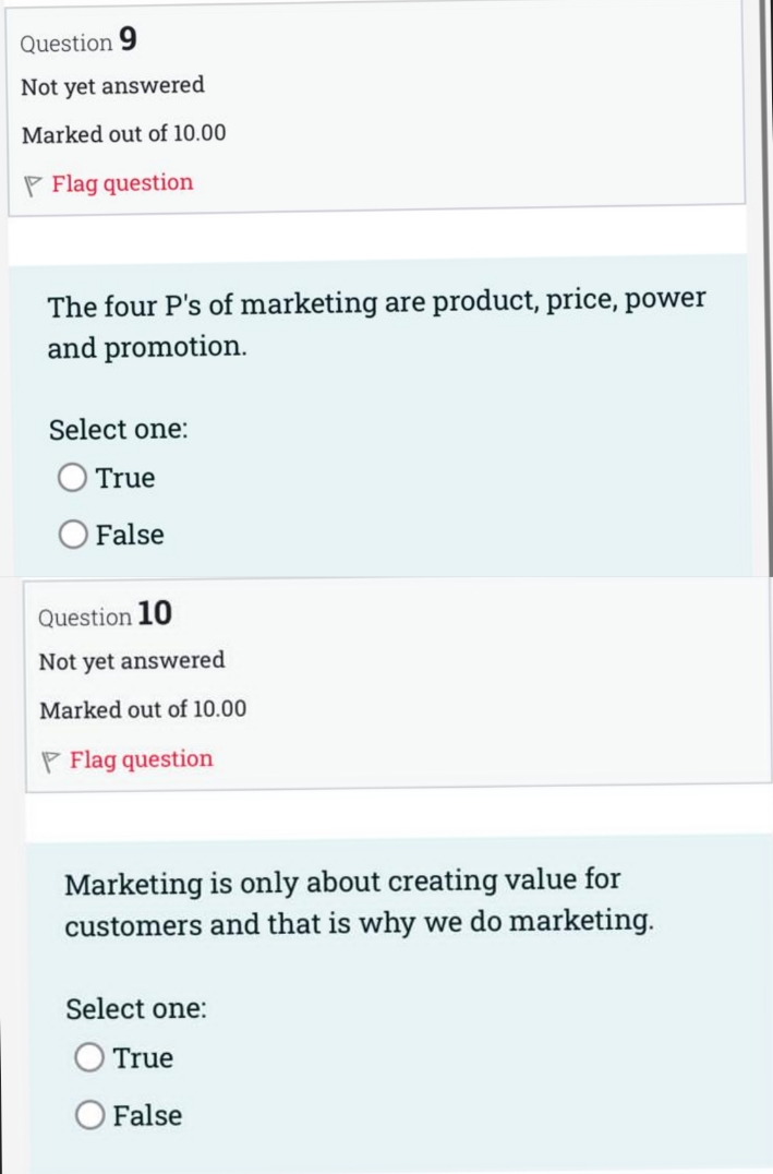I need solve this MCQ questions Question 9 Not yet answered Marked