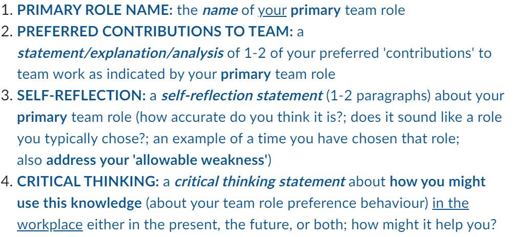 The Belbin "Team Roles Self Perception Inventory"Belbin Team Roles Self Perception Inventory: