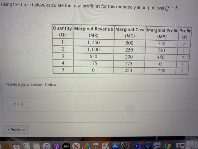  pie symbol= _____\\\ Using the table below, calculate the total profit