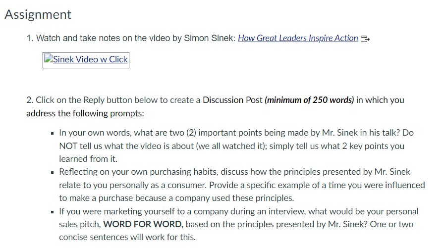 Assignment 1. Watch and take notes on the video by Simon