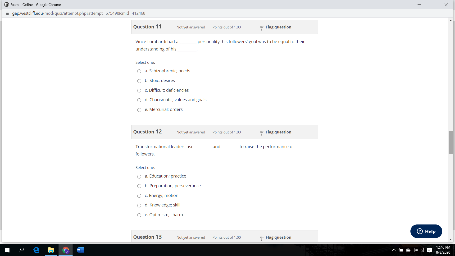 Please choose one right answer from each question; m Exam - Online