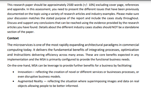  This research paper should be approximately 2500 words (+/- 10%) excluding