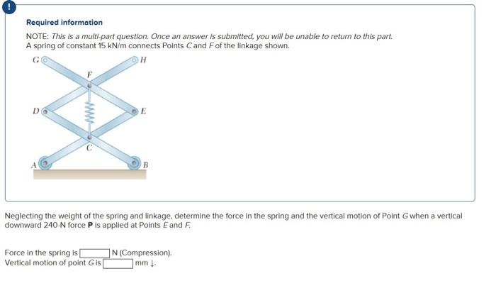  Required information NOTE: This is a multi-part question. Once an answer