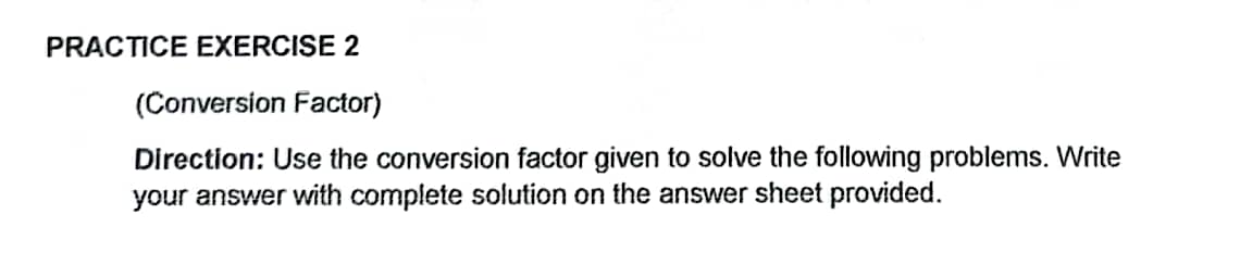 1 (Measurement) Direction: Select the unit of measurement that can be used