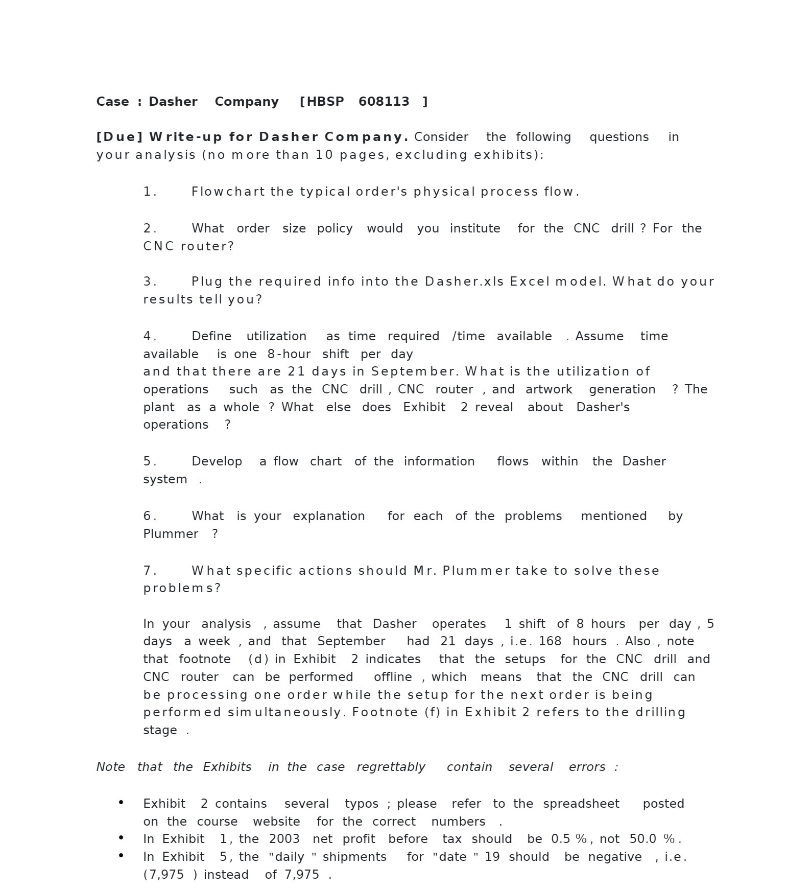  Case : Dasher Company [HBSP 608113 ] [Due] Write-up for Dasher
