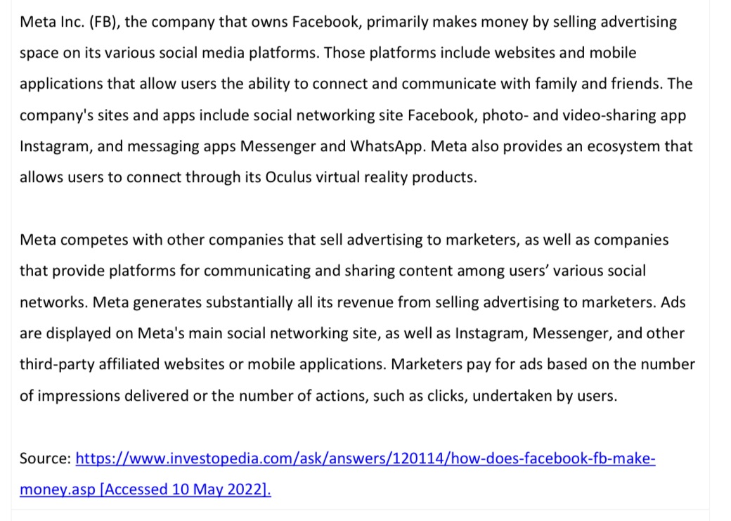 With the use of examples from the case study, identify metrics for