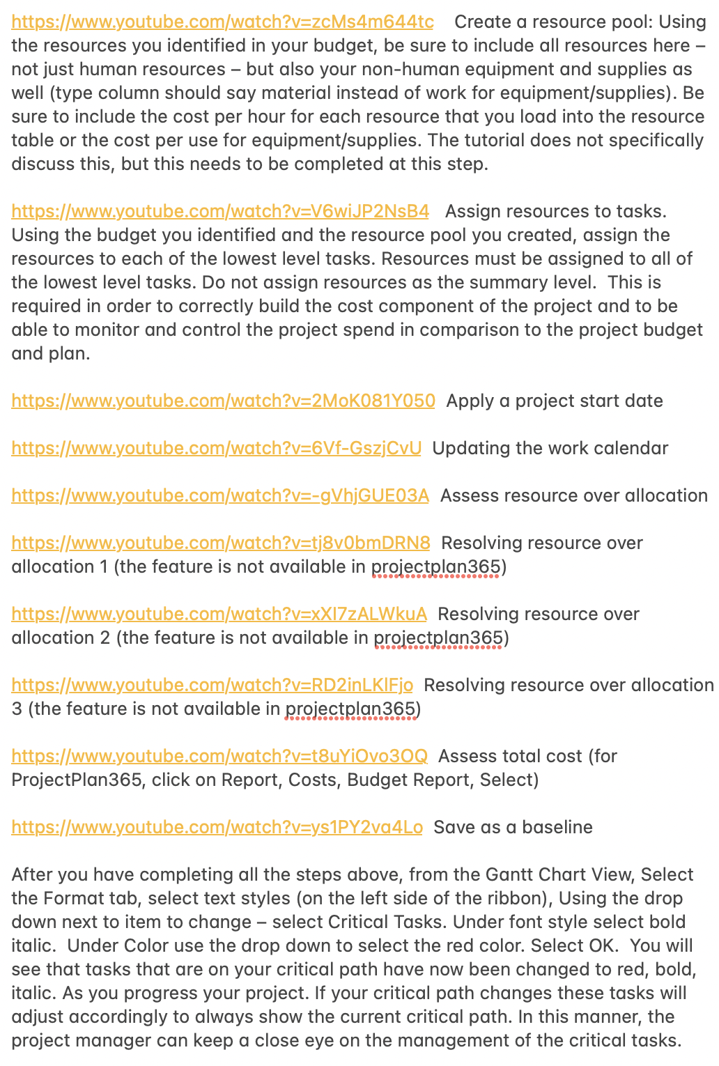 MS Project Schedule. Be sure to load the entire WBS with predecessors,