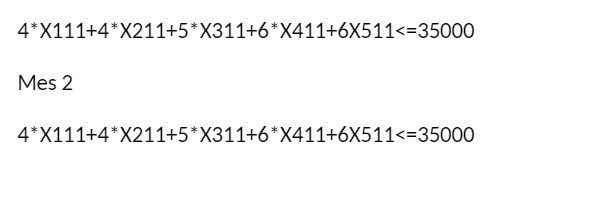 4*X111+4*X211+5*X311+6*X411+6X511