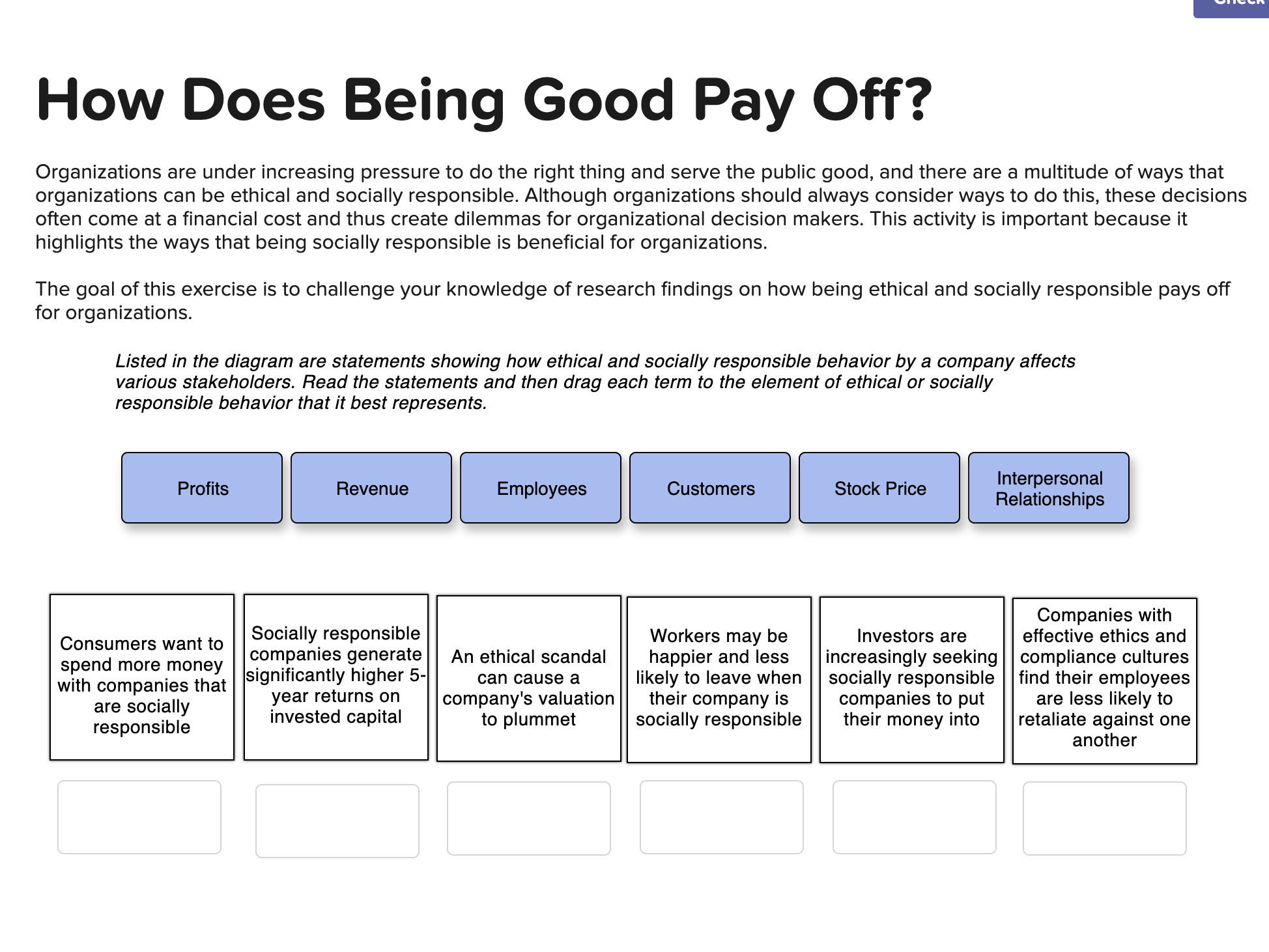 Please help me to match the question How Does Being Good Pay