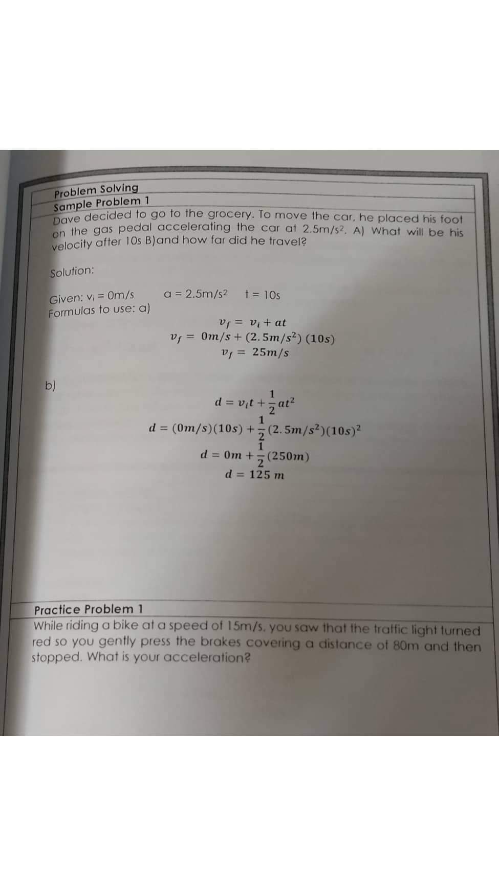  Problem Solving Sample Problem 1 Dave decided to go to the
