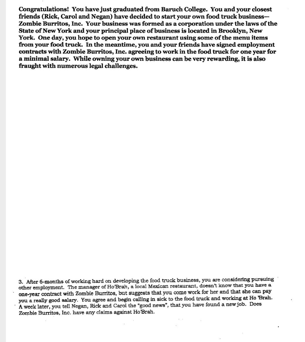 question number 3 please, the first paragraph is background information Congratulations! You