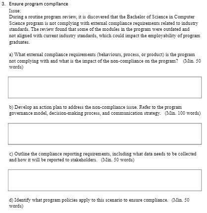  3. Ensure program comp lance legue: During a routine program review,
