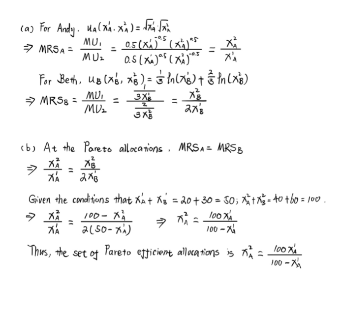 \fAl ( Equilibrium, 25 Points) Suppose there are two goods and