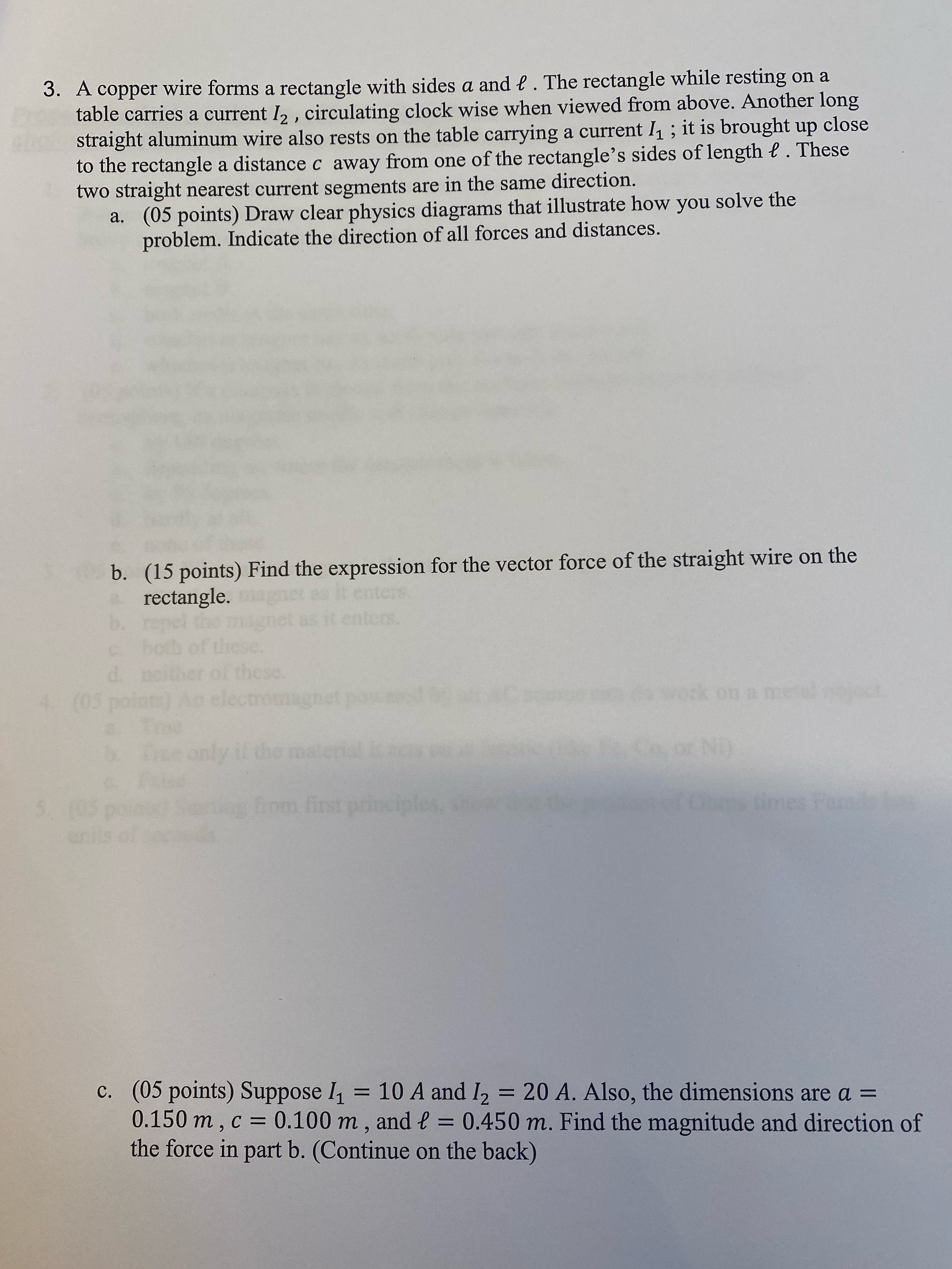 (Please answer this question with clear physics diagram ) 3. A copper