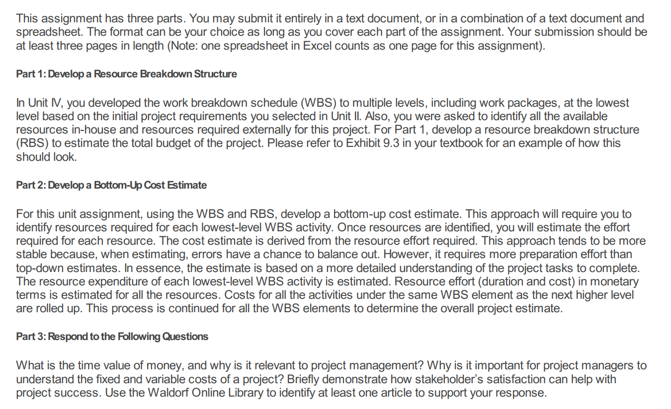  This assignment has three parts. You may submit it entirely in