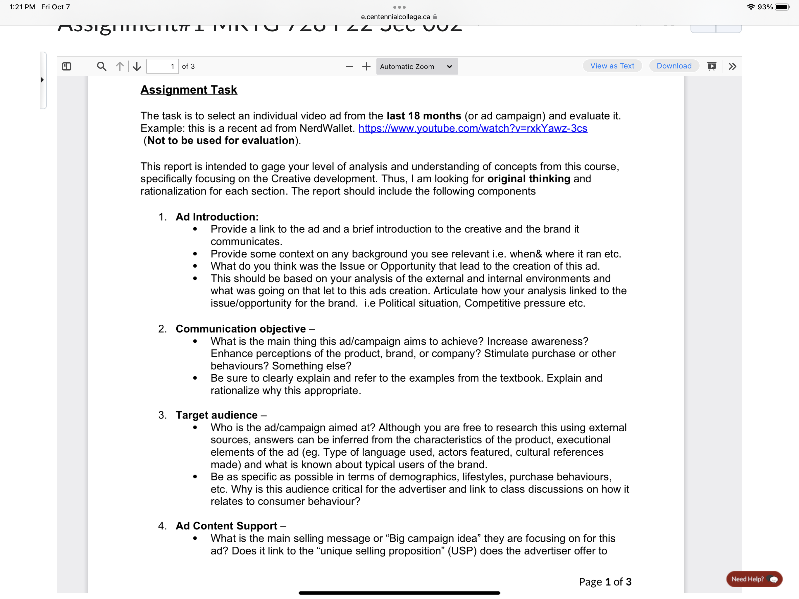 . 5 months ago ADdictive 0:311:21 PM Fri Oct 7 e.centennialcollege.ca i