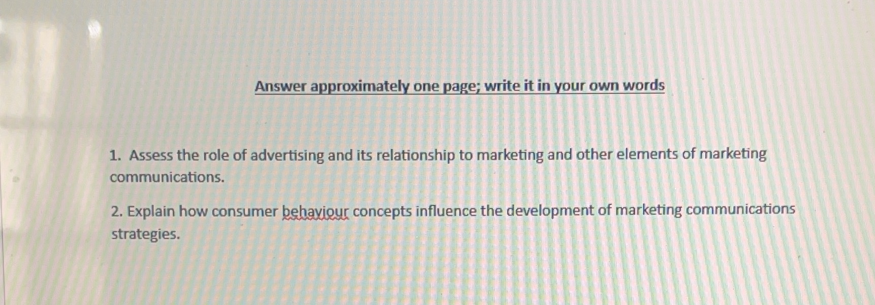 Explain answer with examples. Answer approximately one page; write it in your