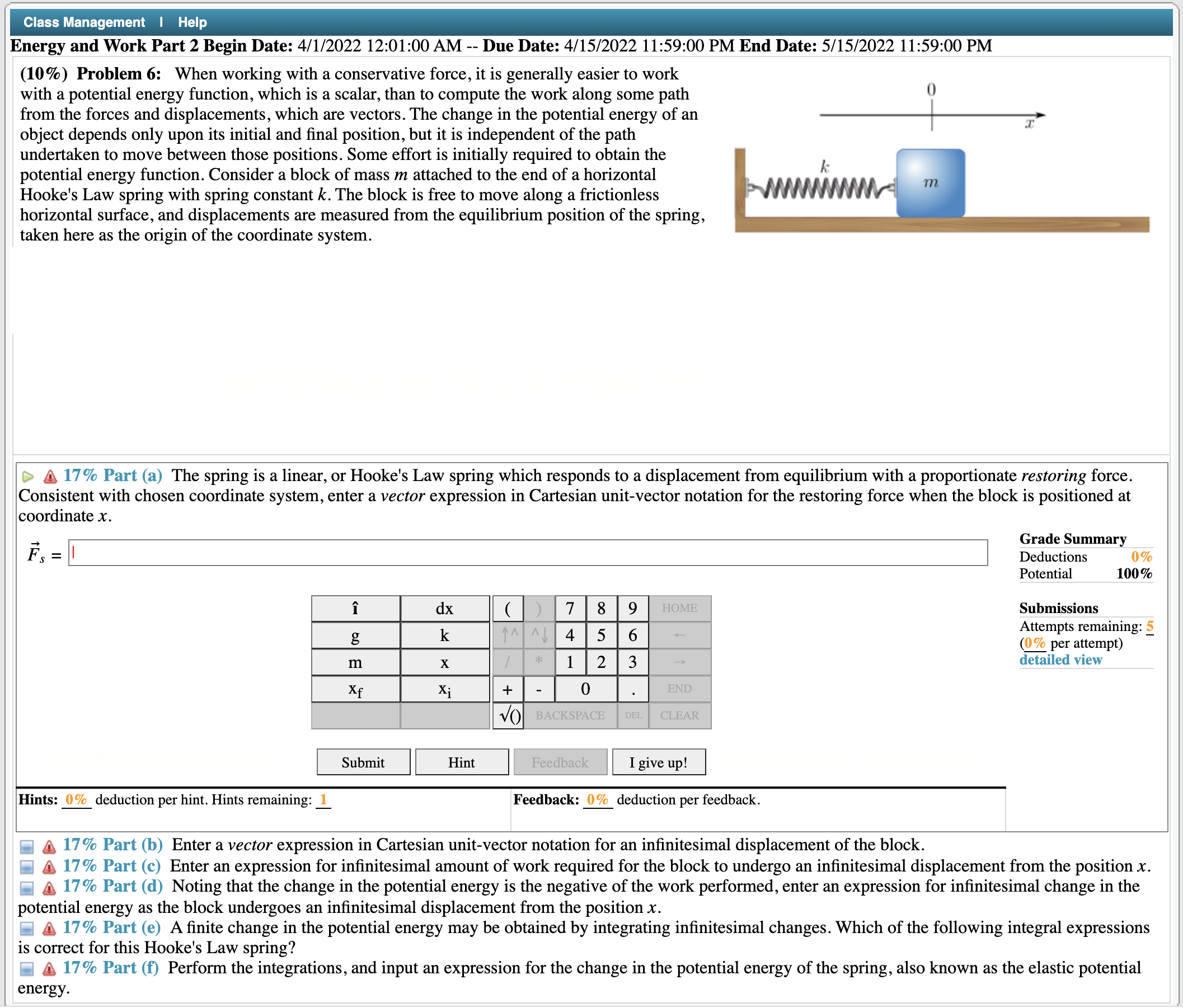 4/1/2022 12:01:00 AM -- Due Date: 4/15/2022 11:59:00 PM End Date: 5/15/2022
