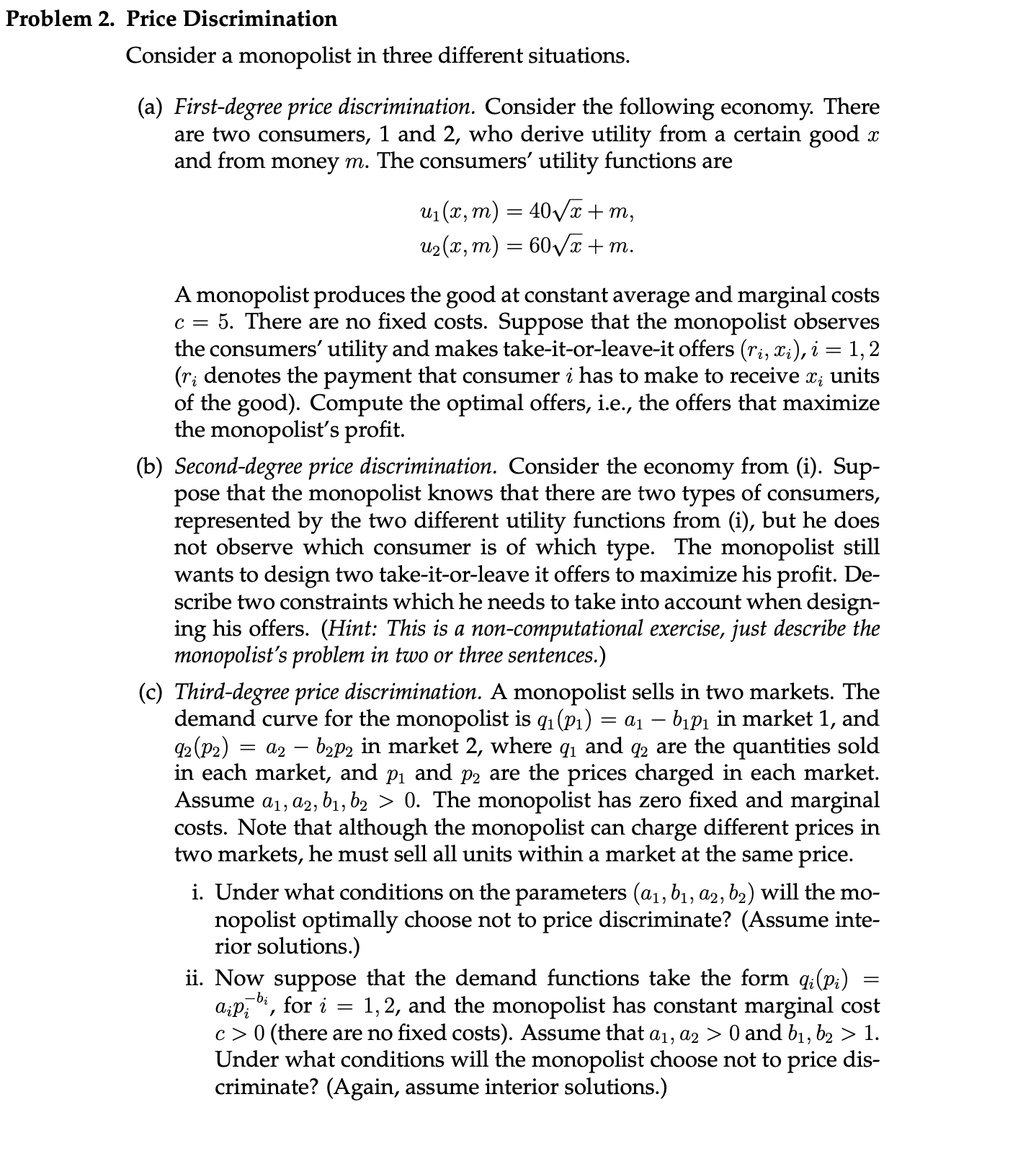 How would one solve the following problem? For practice. Problem 2. Price