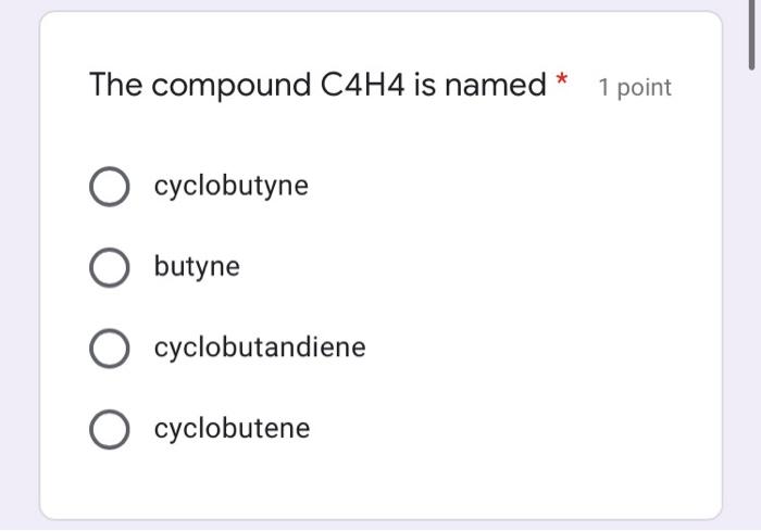 point What is the starting material in the reaction below? * H2SO4