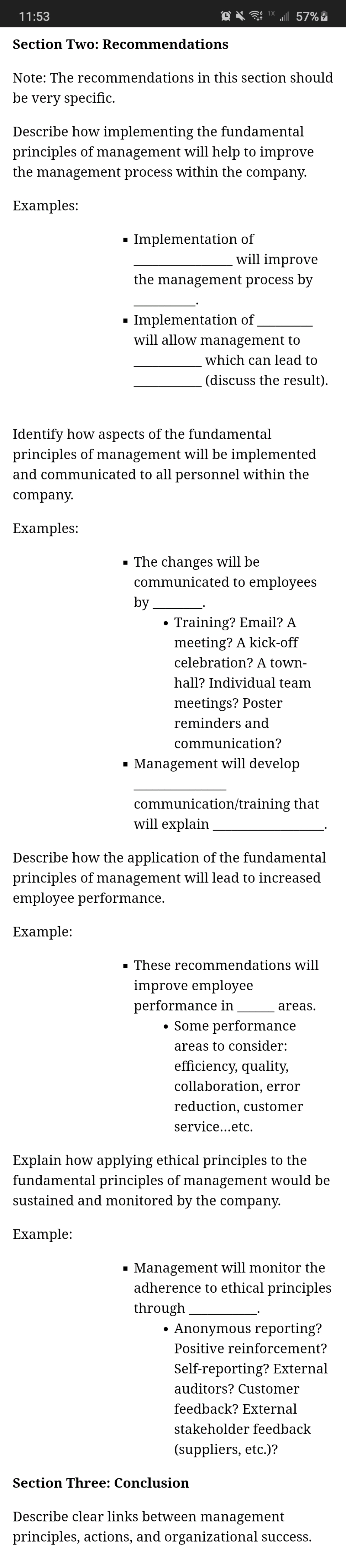  Section Two: Recommendations Note: The recommendations in this section should be