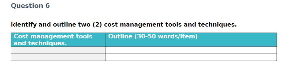 management process. For each, state at which stage of the project life