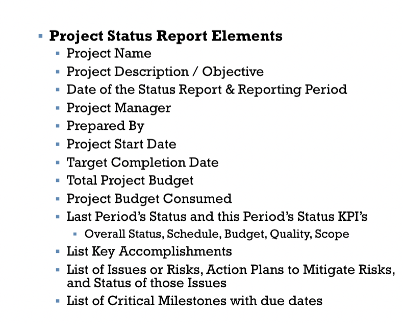 a project status to both the enterprise PMO and to your project