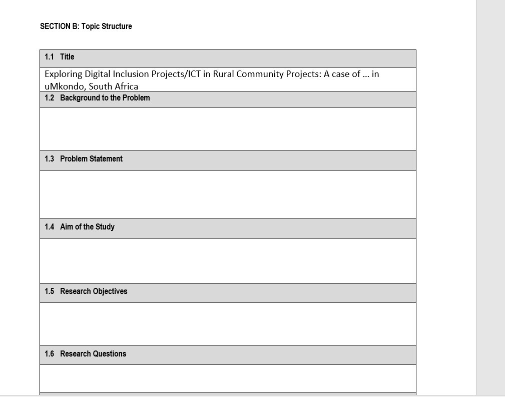 A: GENERAL DETAILS Student number Title Surname First name/s Exploring Digital Inclusion